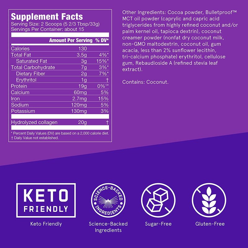 BULLETPROOF CHOCOLATE COLLAGEN PROTEIN POWDER - 500 G