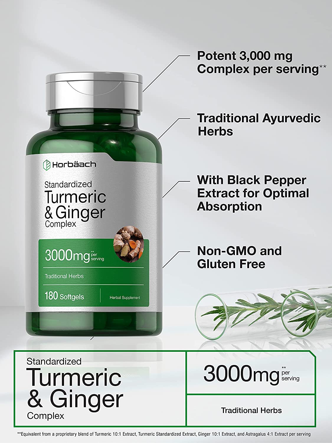 HORBAACH TURMERIC AND GINGER SUPPLEMENT - 180 TABLET