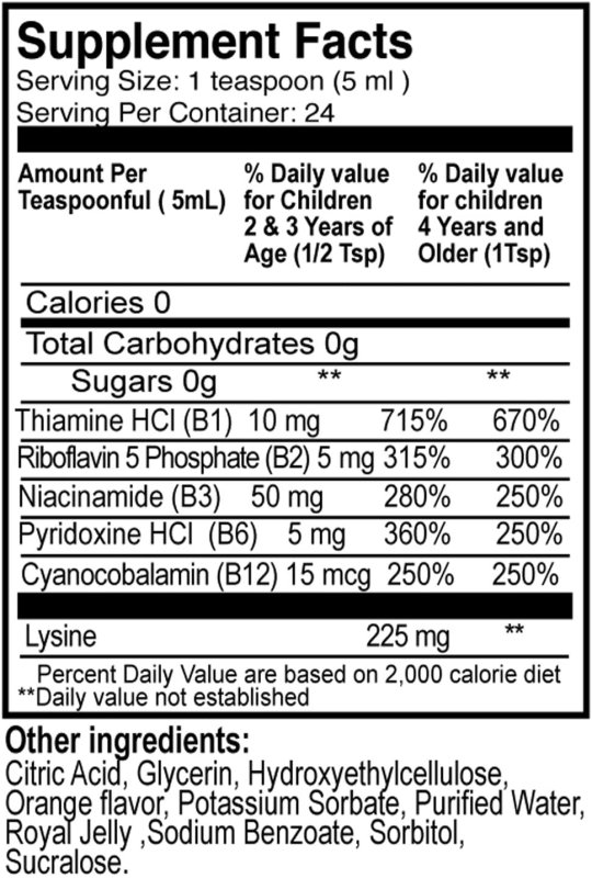 APETIMAX VITAMINS LYSINE ROYAL JELLY - 120 ML