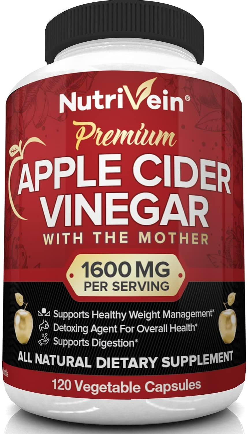 NUTRIVEIN APPLE CIDER VINEGAR CAPSULES - 120 CAPSULES