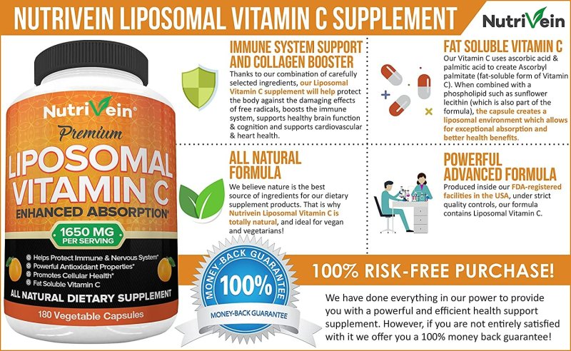 NUTRIVEIN LIPOSOMAL VITAMIN C - 180 CAPSULES