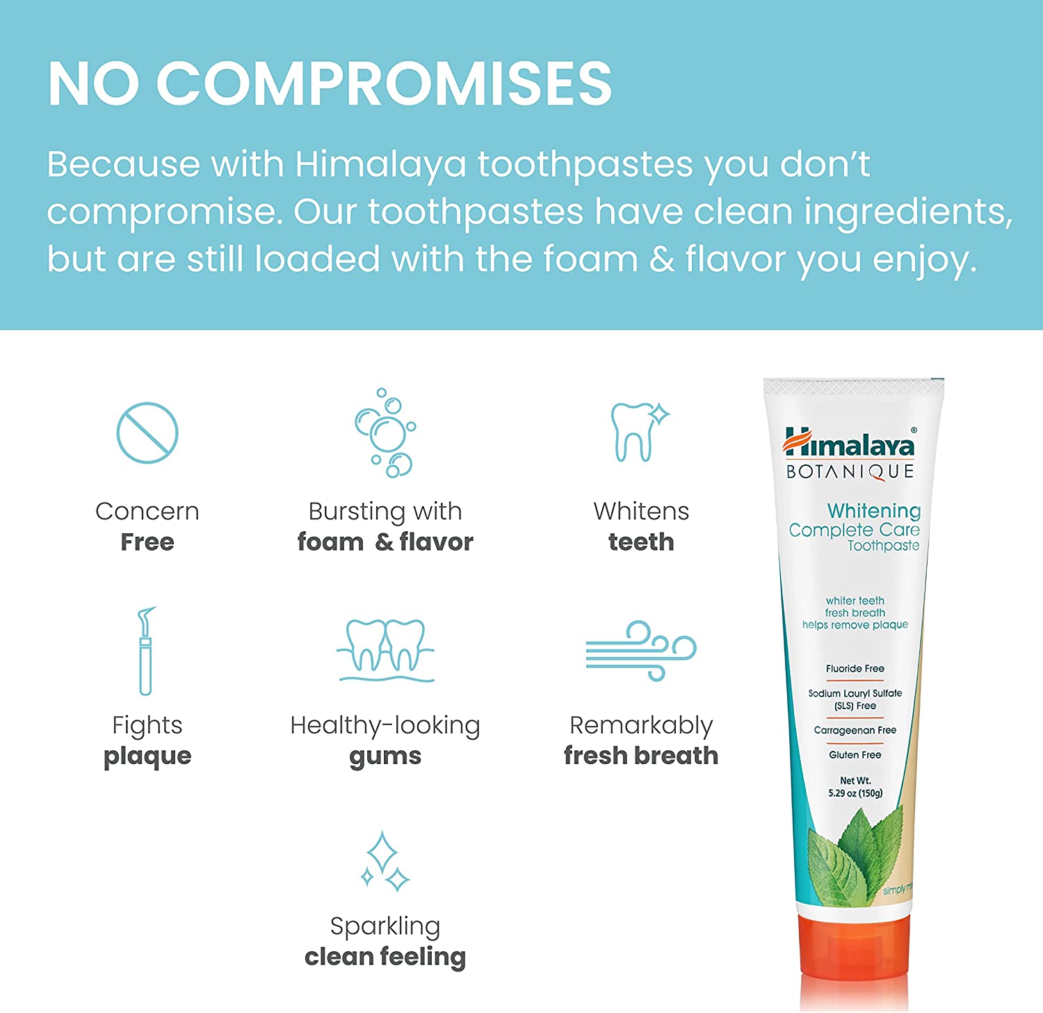 HIMALAYA BOTANIQUE COMPLETE CARE WHITENING TOOTHPASTE 4 PACK - 150 G