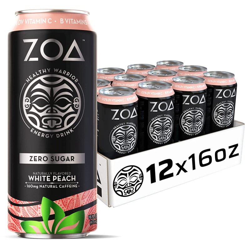 ZOA  ZERO SUGAR WHITE PEACH - 12 PACK