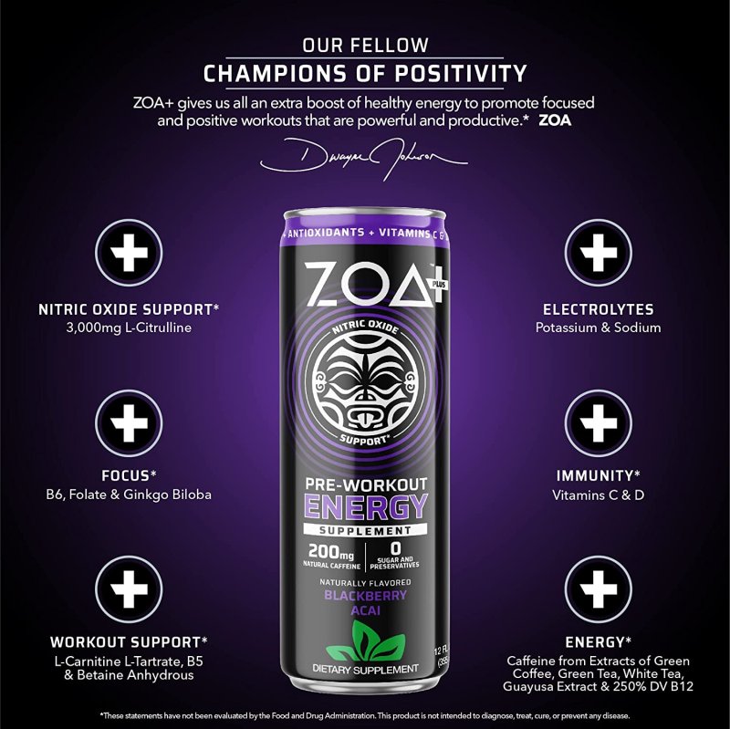 ZOA PRE WORKOUT ENERGY - 12 PACK