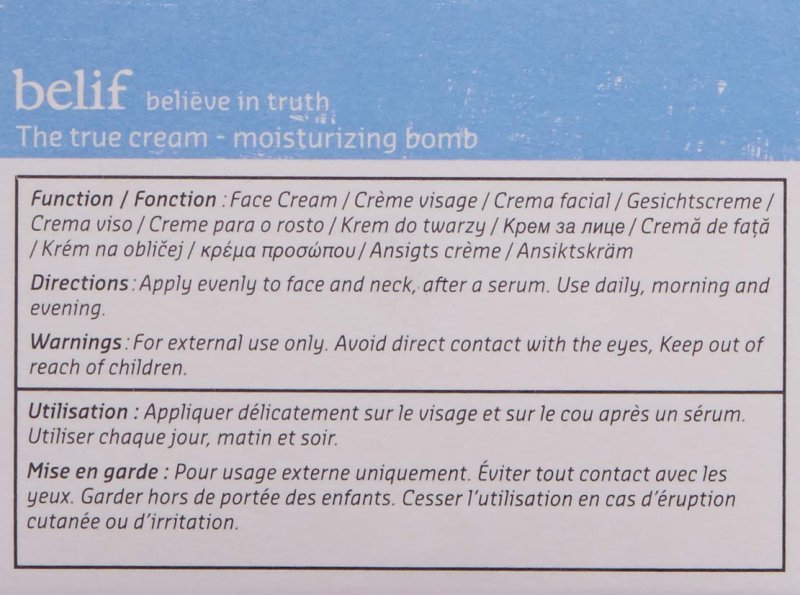 BELIF TRUE CREAM MOISTURIZING - 50 ML