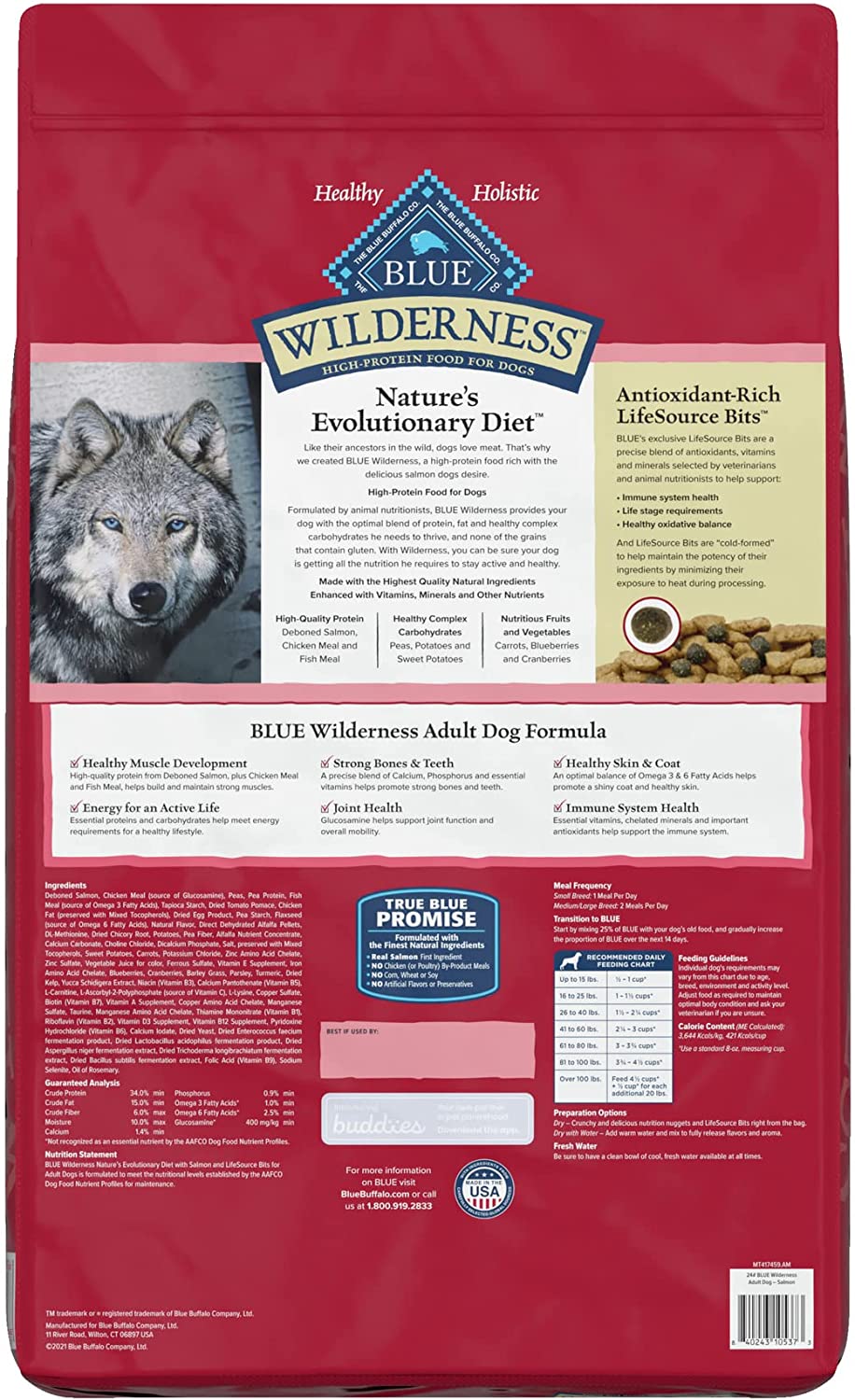BLUE BUFFALO WILDERNESS DOG FOOD - 10.8 KG