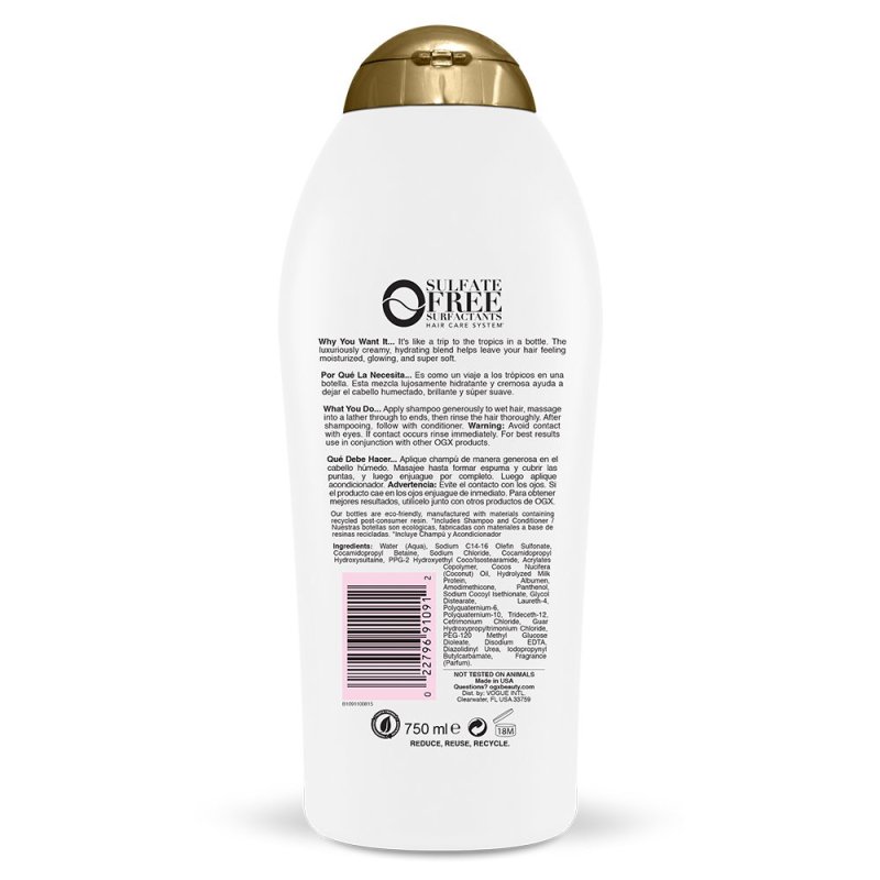 OGX NOURISHING + COCONUT MILK SHAMPOO - 750 ML