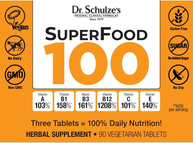DR. SCHULZE’S SUPERFOOD 100 - 90 TABLET