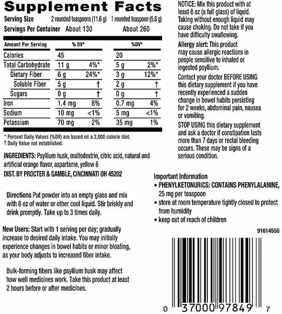META MUCIL ORANGE SUGAR FREE SMOOTH TEXTURE POWDER - 114 DOSES