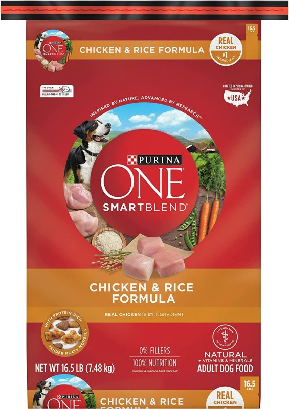 PURINA ONE NATURAL DRY DOG FOOD CHICKEN & RICE FORMULA - 7.48 KG