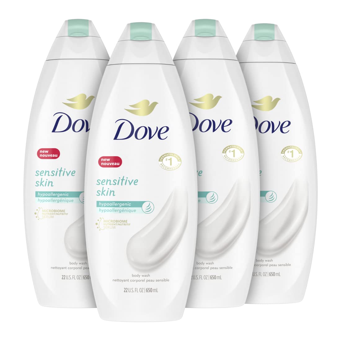 DOVE HYPOALLERGENIC BODY WASH 4 PACK - 650 ML