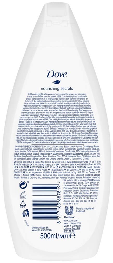 DOVE NOURISHING SECRETS INDULGING RITUAL BODY WASH 2 PACK - 500 ML