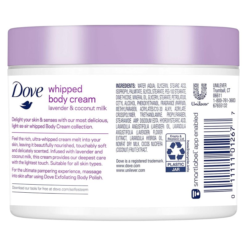 DOVE WHIPPED LAVENDER AND COCONUT MILK BODY CREAM - 283 G