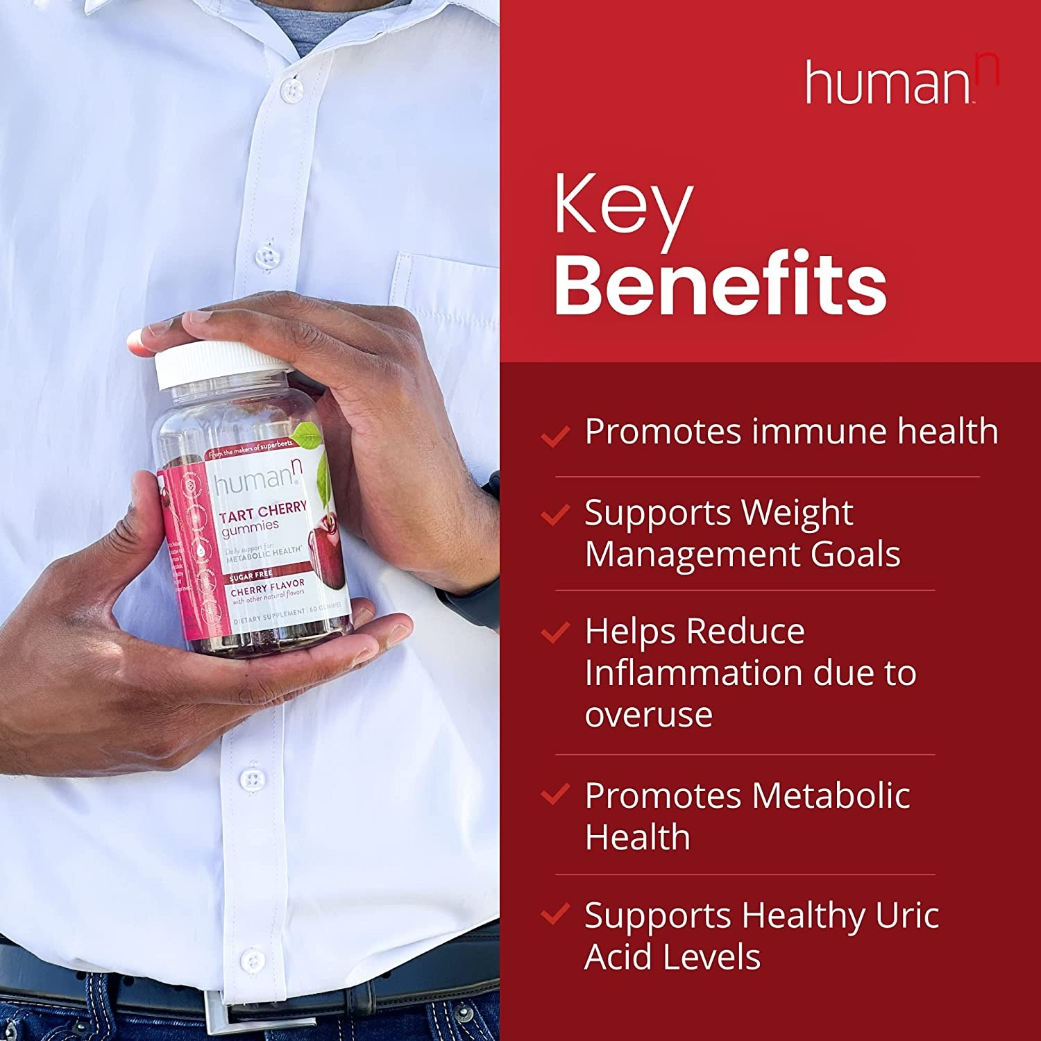 HUMANN TART CHERRY GUMMIES - 60 COUNT