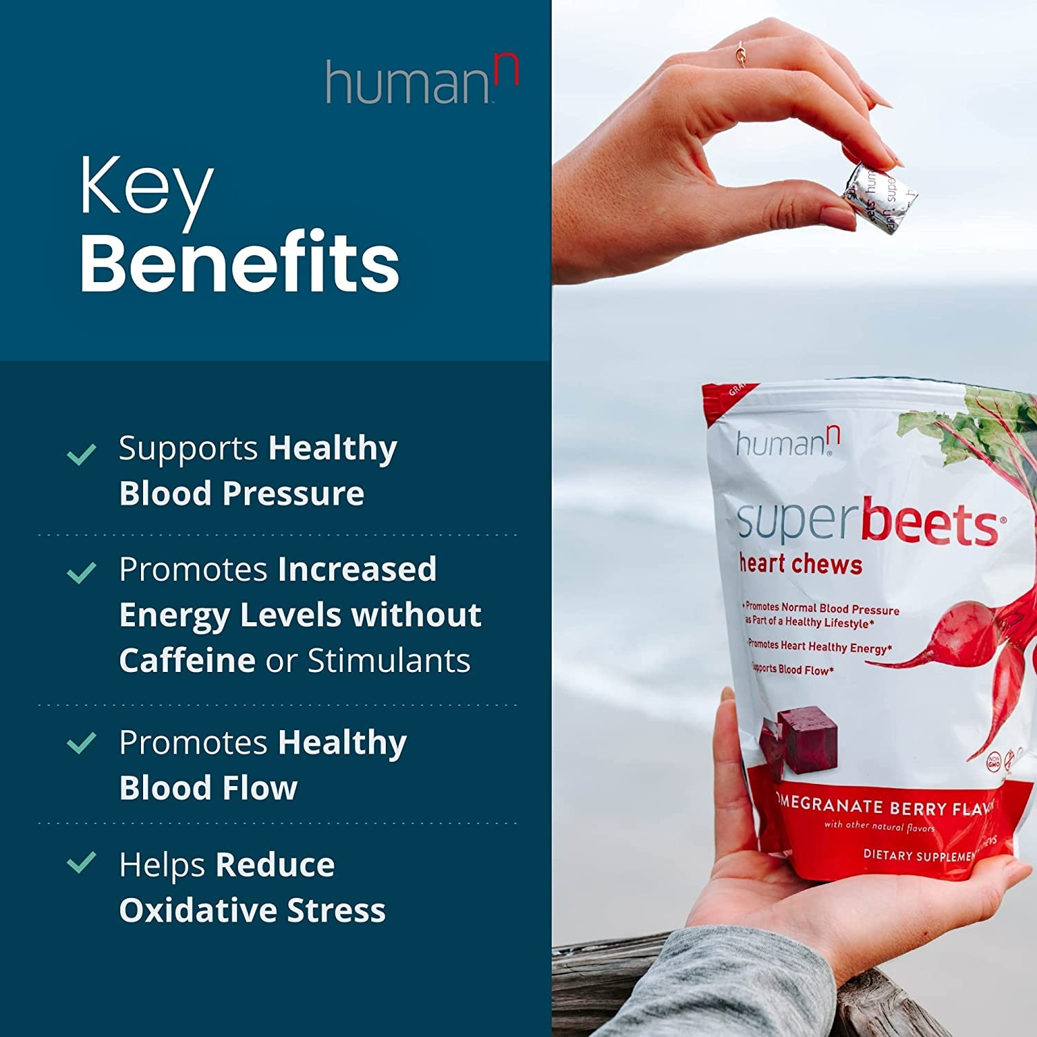 HUMANN SUPERBEETS HEART CHEWS - 60 COUNT