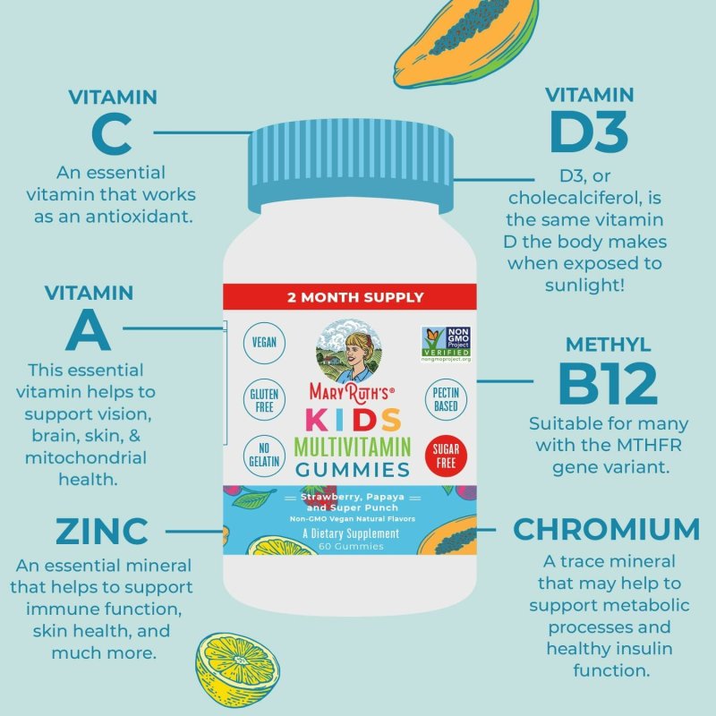 MARY ROTHS ORGANIC KIDS VITAMINS - 60 COUNT