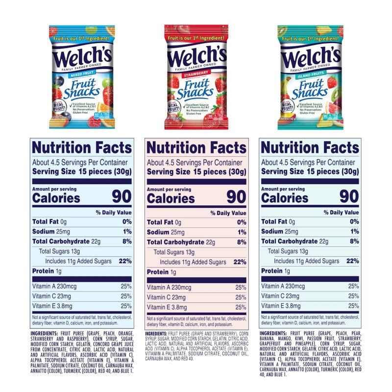 WELCH’S FRUIT SNACKS - 5 OZ - 12'LI PAKET