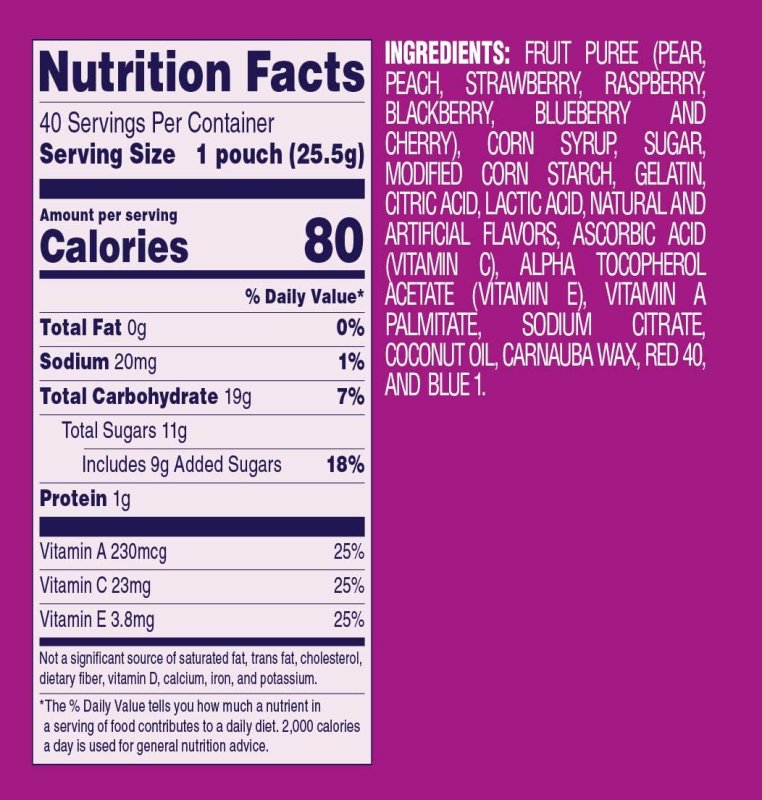 WELCH'S FRUIT SNACKS BERRIES 'N CHERRIES 0.9 OZ - 40 ADET