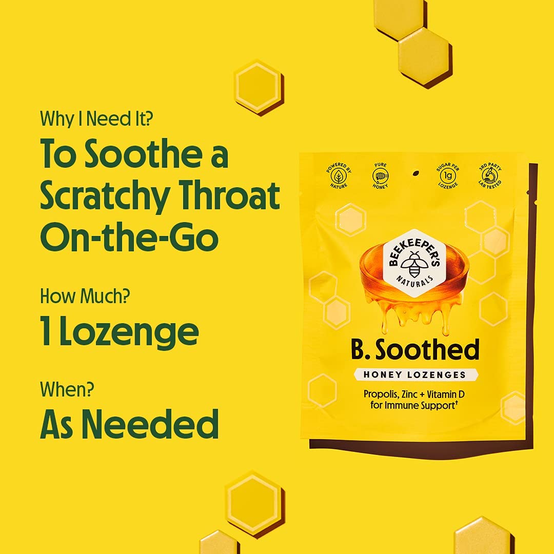 BEEKEEPERS NATURALS B.SOOTHED HONEY COUGH DROPS - 14 CT