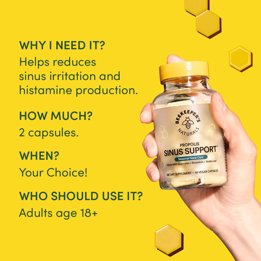 BEEKEEPER'S NATURALS ALL NATURAL SINUS SUPPORT  VEGAN CAPSULE - 60 TABLET