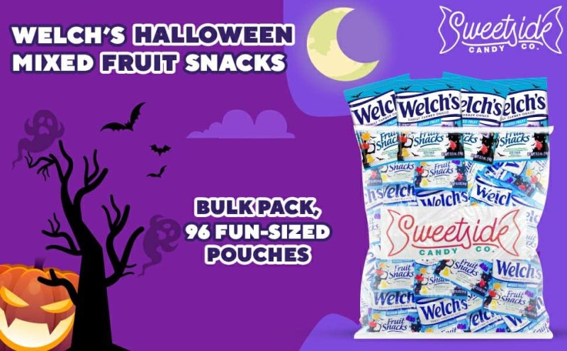 HALLOWEEN WELCH’S MIXED FRUIT SNACKS - SCARY HALLOWEEN CANDY - 96 ADET