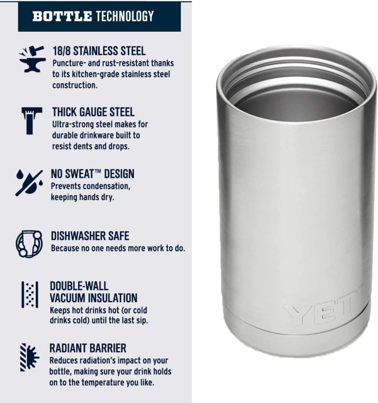 YETI RAMBLER VACUUM INSULATED BOTTLE -  12 OZ