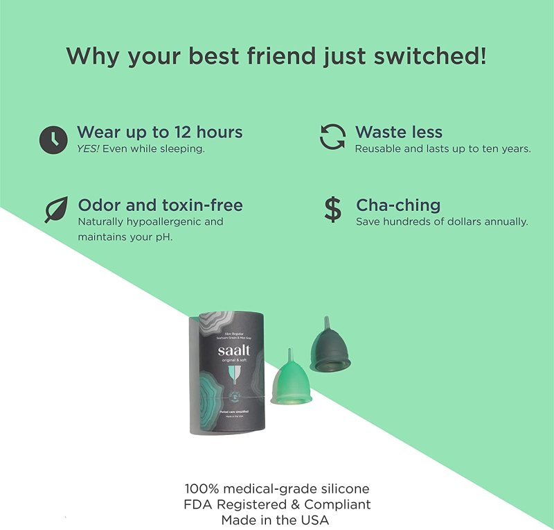 SAALT TWIN PACK SILICONE PERIOD CUP -  2 ADET