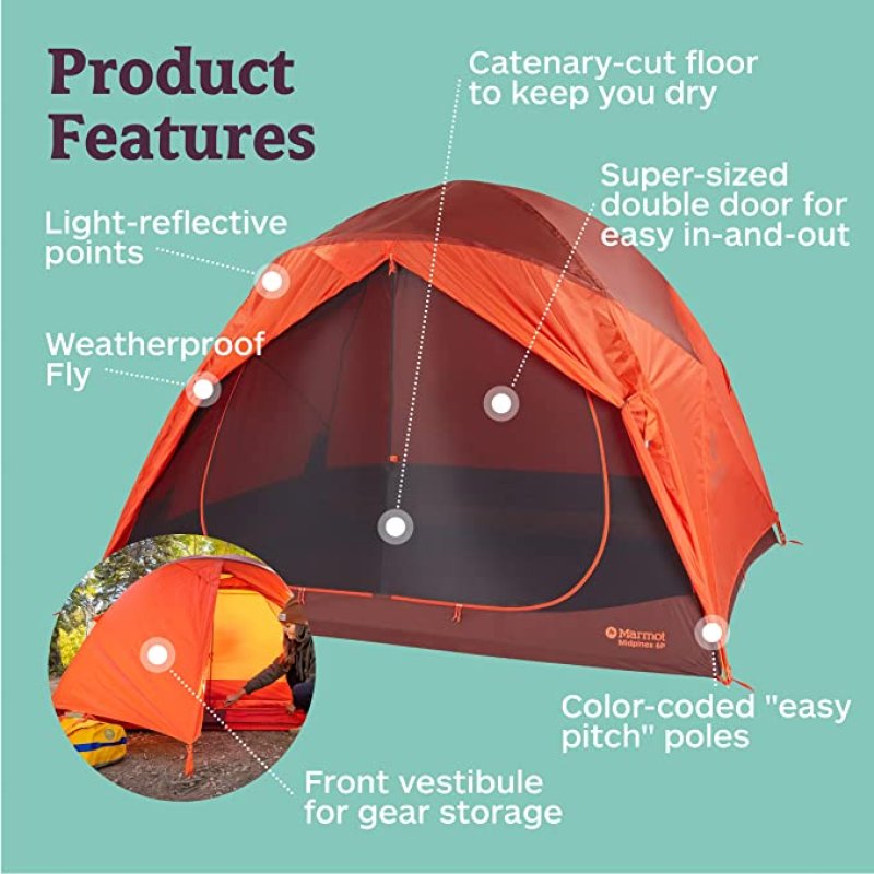 MARMOT MIDPINES TENT - WEATHER RESISTANT AND DURABLE