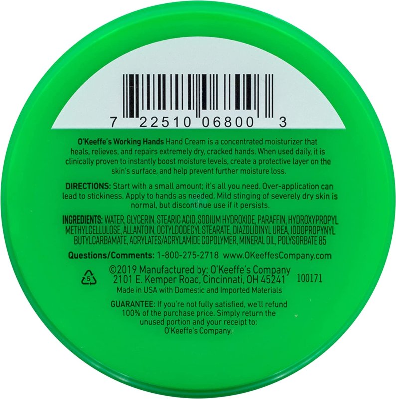 O'KEEFFE'S WORKING HANDS HAND CREAM -  6.8 OZ
