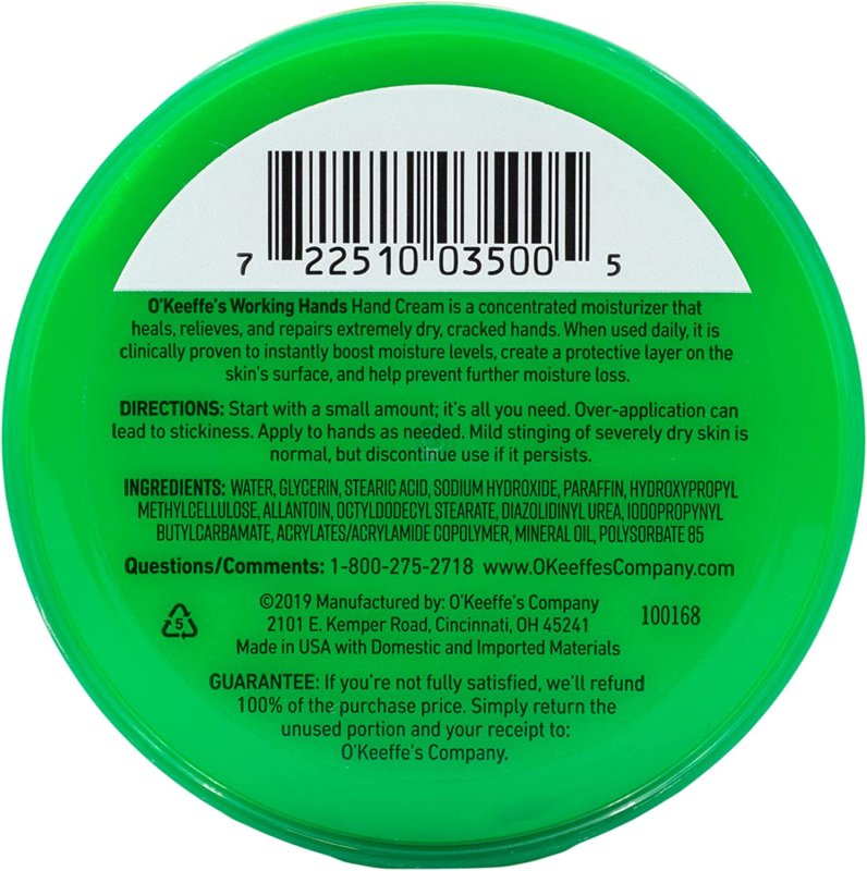 O'KEEFFE'S WORKING HANDS HAND CREAM -  3.4 OZ