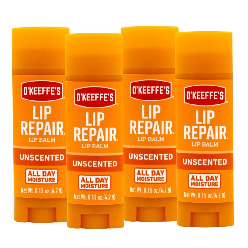 O'KEEFFE'S UNSCENTED LIP REPAIR LIP BALM -  4 ADET