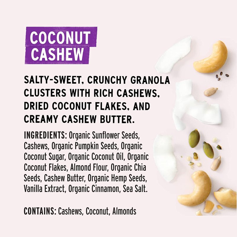 PURELY ELIZABETH COCONUT CASHEW -KETO GRANOLA - 8 OZ