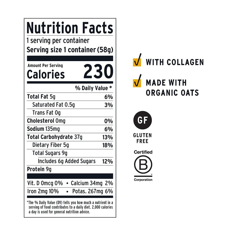 PURELY ELIZABETH GLUTEN-FREE COLLAGEN OATS CUP - 2 OZ - 12 ADET