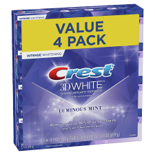 CREST 3D WHITE LUMINOUS MINT TEETH TOOTHPASTE - 3.7 OZ - 4'LU PAKET