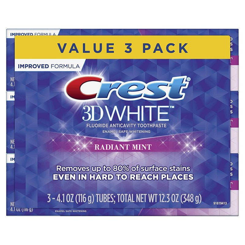 CREST 3D WHITE TOOTHPASTE - 3.8 OZ - 3'LU PAKET