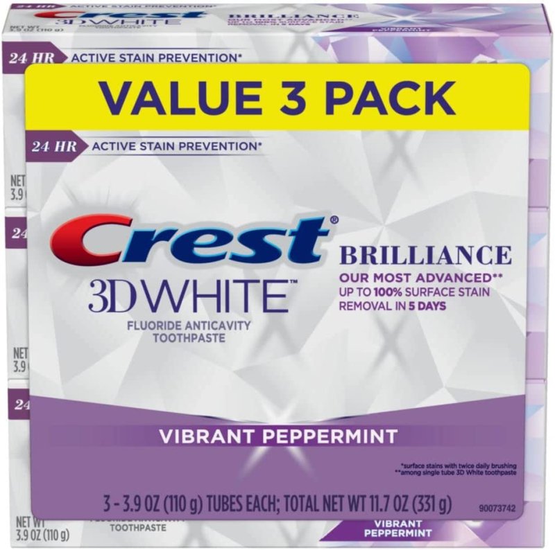 CREST 3D WHITE BRILLIANCE TOOTHPASTE - 3.9 OZ - 3'LU PAKET