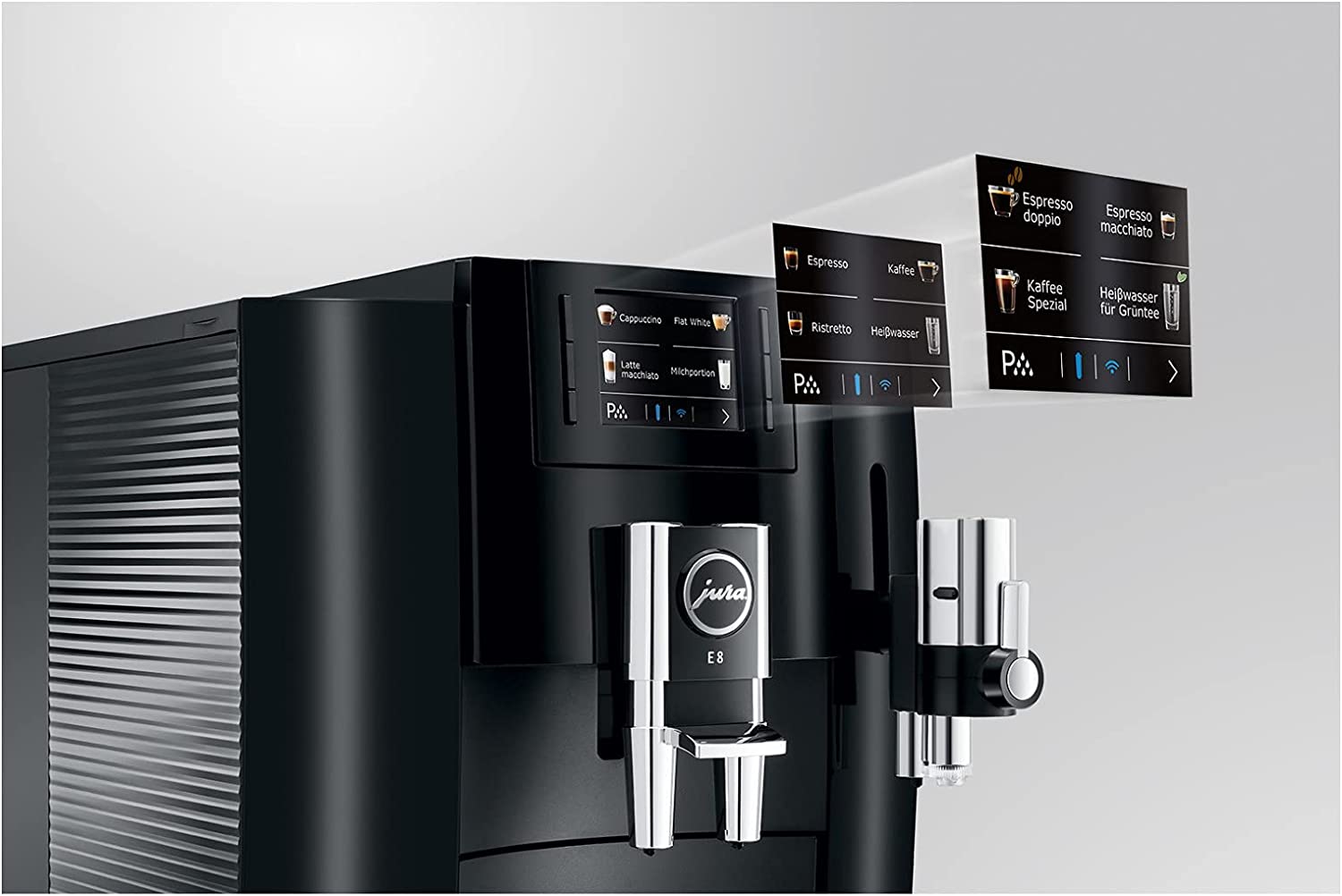 JURA E8 AUTOMATIC COFFEE MACHINE - PIANO BLACK