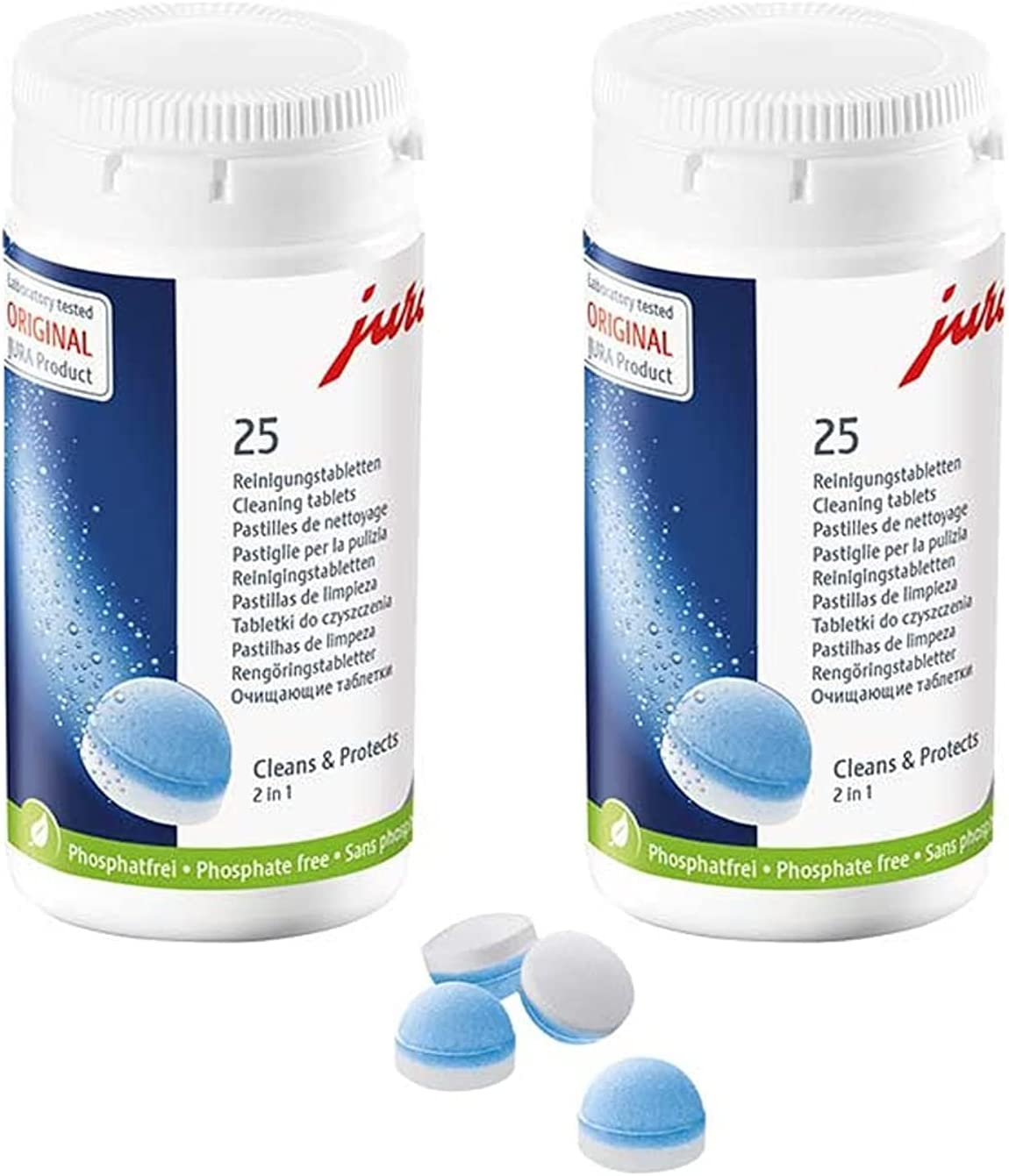 JURA 2-PHASE CLEANING TABLETS FOR AUTOMATIC COFFEE MACHINES - 50 ADET