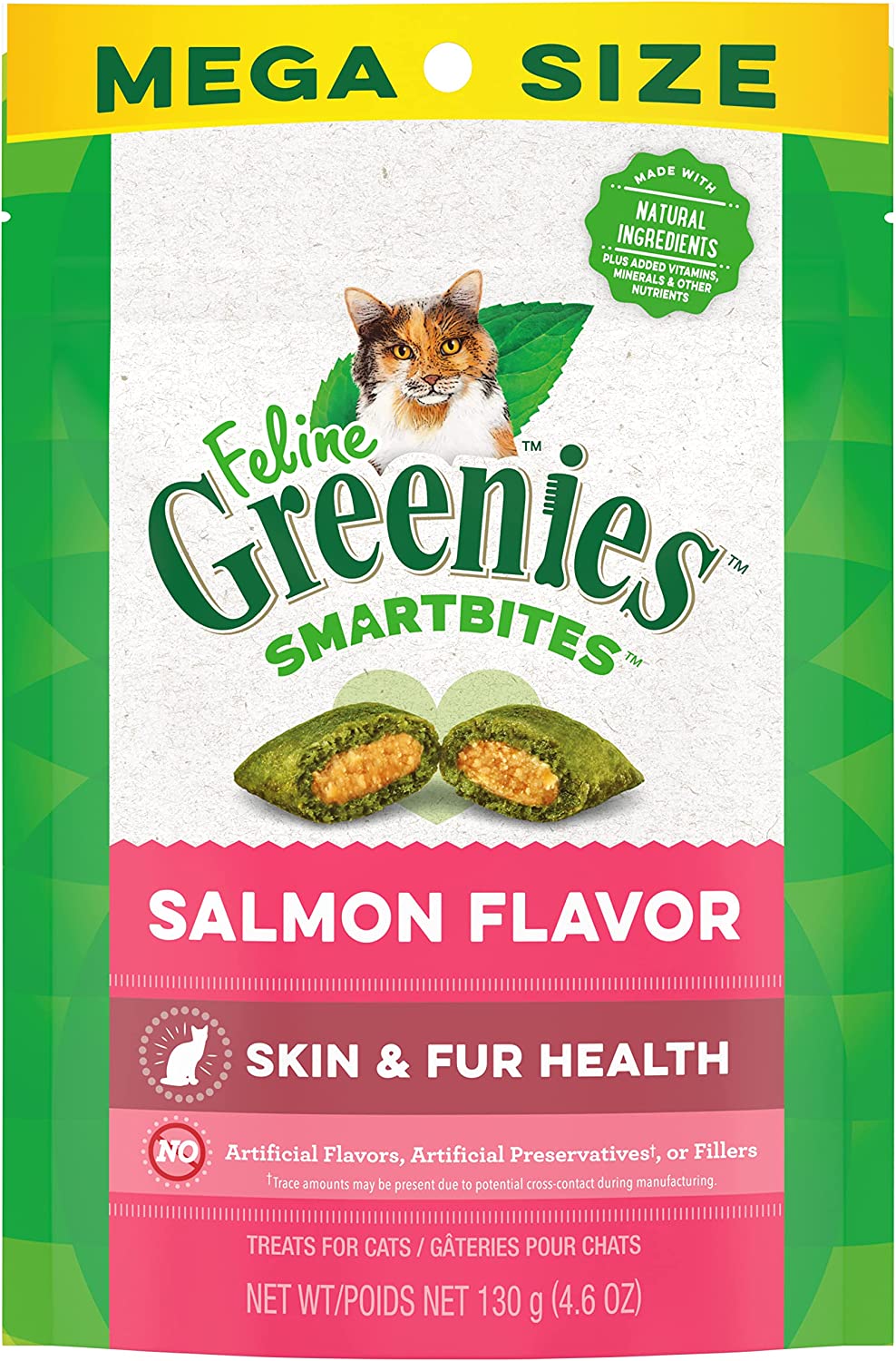 GREENIES FELINE SMARTBITES HEALTHY SKIN AND FUR - 4.6 OZ