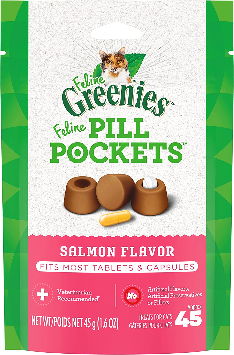 GREENIES FELINE PILL POCKETS NATURAL CAT TREATS - 1.6 OZ