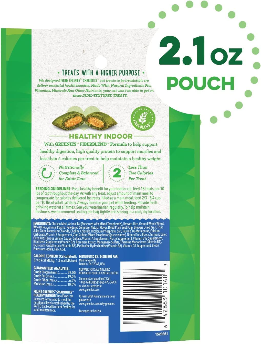 GREENIES SMARTBITE HAIRBALL CAT TREAT - 2.1 OZ