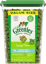 GREENIES FELINE NATURAL DENTAL CARE CAT TREATS - CATNIP - 9.75 OZ