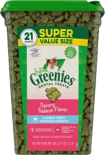 GREENIES FELINE NATURAL DENTAL CARE CAT TREATS - SALMON AND SHRIMP - 1.3 OZ