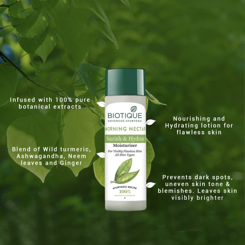 BIOTIQUE BIO MORNING NECTAR FLAWLESS SKIN MOISTURIZER - 120 ML
