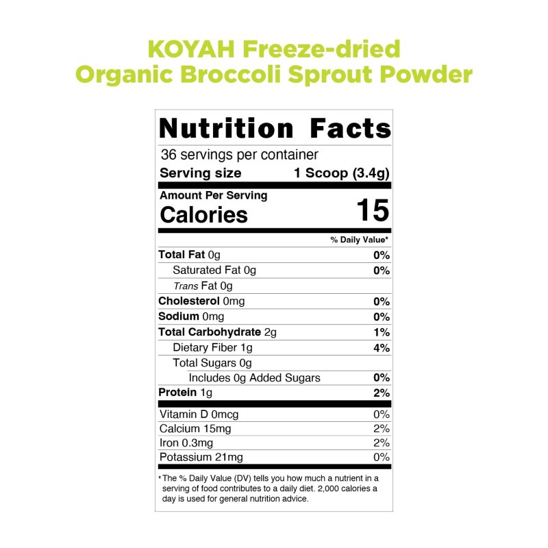 KOYAH - ORGANIC BROCCOLI SPROUT POWDER
