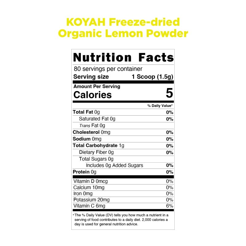 KOYAH - ORGANIC FREEZE-DRIED LEMON POWDER