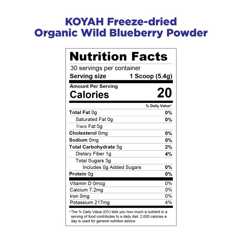 KOYAH - ORGANIC MAQUI BERRY POWDER 30 SERVINGS