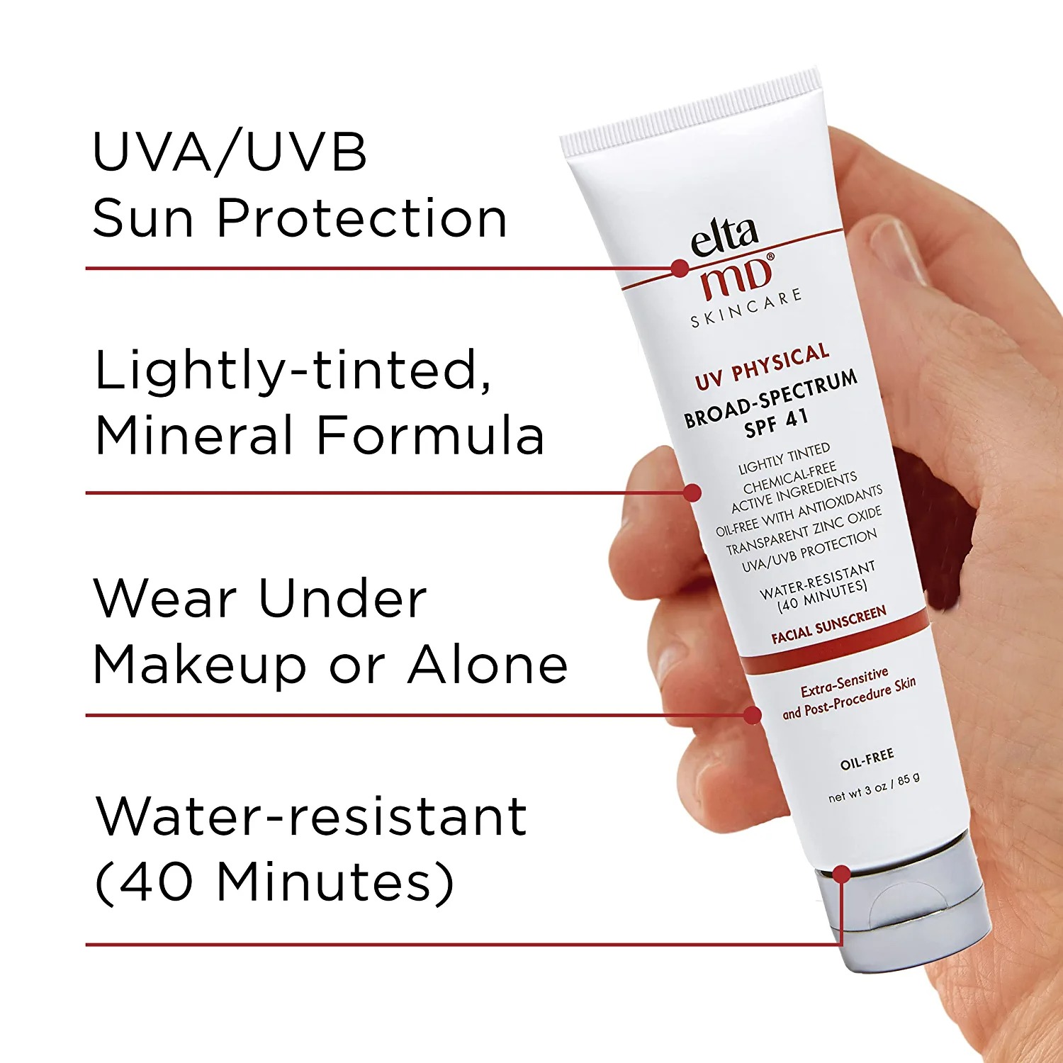 ELTAMD UV PHYSICAL SPF 41 TINTED MINERAL SUNSCREEN - 3.0 OZ