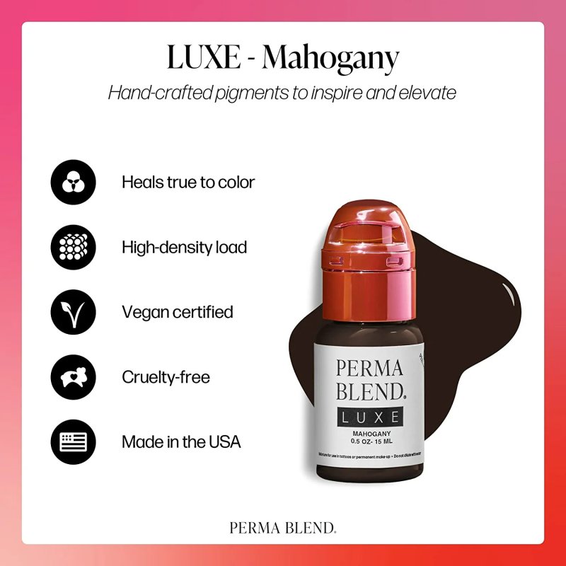 PERMA BLEND LUXE - MAHOGANY - MICROBLADING INK - 0.5 OZ
