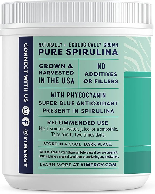 VIMERGY NATURAL SPIRULINA POWDER - 250 GR